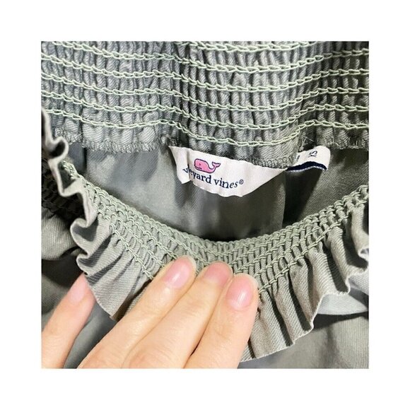 VINEYARD VINES DRESS Madison Off The Shoulder Garment Dyed GREEN SIZE XS - Picture 5 of 5